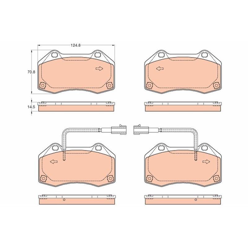 TRW ÖN FREN BALATASI ALFA ROMEO 4C SPIDER 13 20 1.8 TBİ FIAT PUNTO EVO 09 12 1.3D MTJ (77365830)