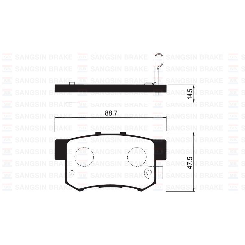 SANGSIN ARKA FREN BALATA HONDA CIVIC 1.6L D16 VTEC VTI 01-05 / 1.4L 1.6L 96-01 / 1.6L R16A2 VTEC SEDAN 06- / ACCORD 2.0L F20 90-98 / LEGEND 3.2L 91-96 / SUZUKI SX4 1.6L M16A RW416 05- (43022S2A000)