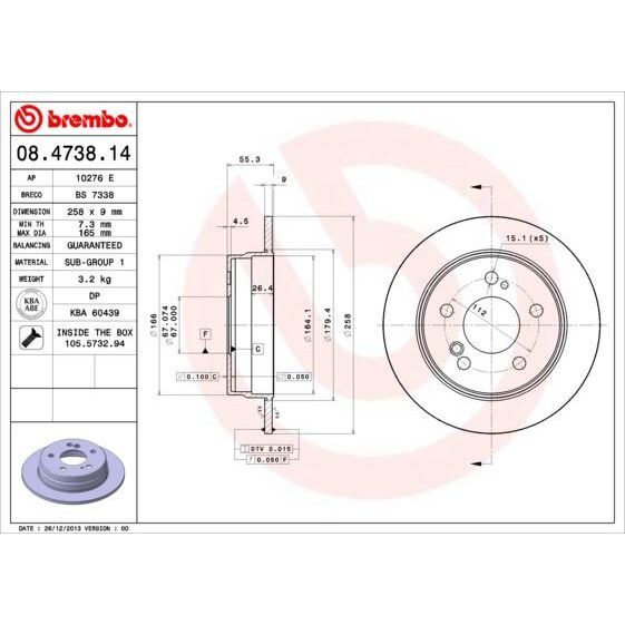BREMBO FREN DİSKİ ARKA W124/W201 (A2014231212)