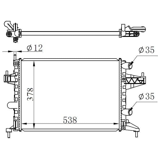 ORIS RADYATÖR CORSA C-COMBO-TIGRA 1.0-1.2-1.2 16V-1.4-1.4 16V AC KLİMASIZ MEK 545X359X23 1300236-9201955-25555161-24445162 (1300250)