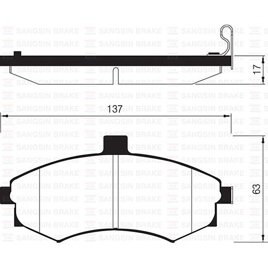 SANGSIN ÖN FREN BALATA HYUNDAI MATRIX 1.5L D4FA CRDI DIZEL 05- / ELANTRA 1.6L BENZINLI 01-03 - TEPELI TIP (5810117A10)