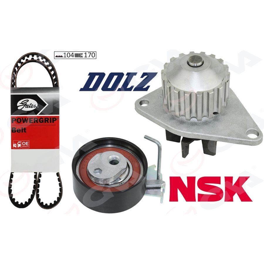 GVA DEVİRDAİMLİ EKSANTRİK GERGİ KİTİ 104X170 206-207-306-307-BIPPER-PARTNER-BERLINGO-C2-NEMO-FIORINO 1.4 (0831.86)