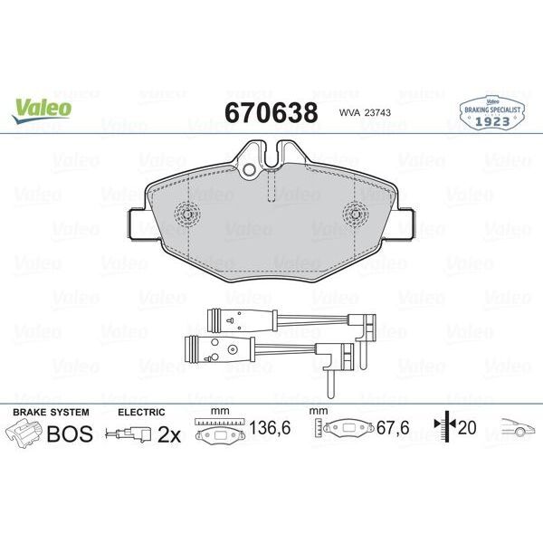 VALEO FREN BALATASI ON MERCEDES E-CLASS W211 S211 (A0034209920)
