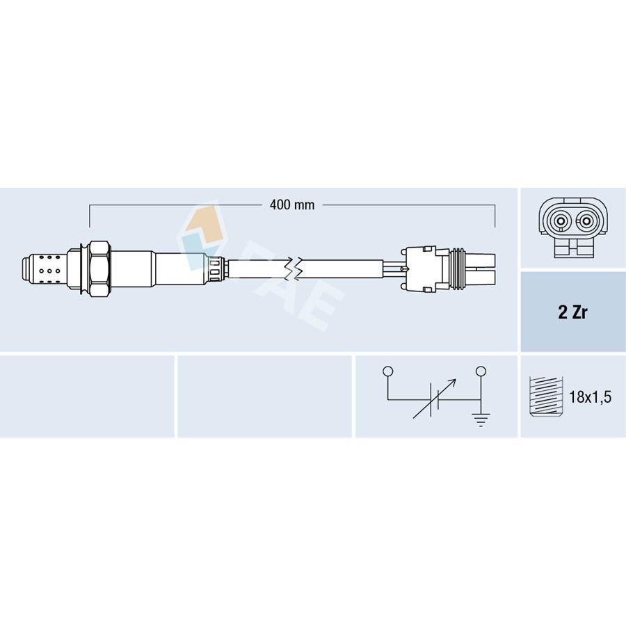 FAE OKSIJEN SENSORU RENAULT CLIO I 96 1.2 TWINGO I 93 98 1.2 (7700860246)