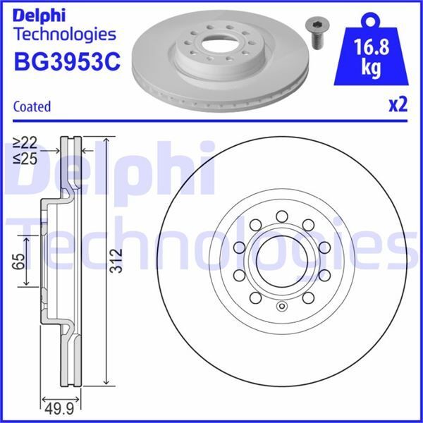 DELPHI ÖN FREN AYNASI GOLF V-VI-JETTA III-PASSAT VII-CADDY III-A3 03 ALTEA 04 LEON 05 312X25X5DLXHAVALI 5C0615301E-5Q0615301F-JZW615301H (1K0615301AA)