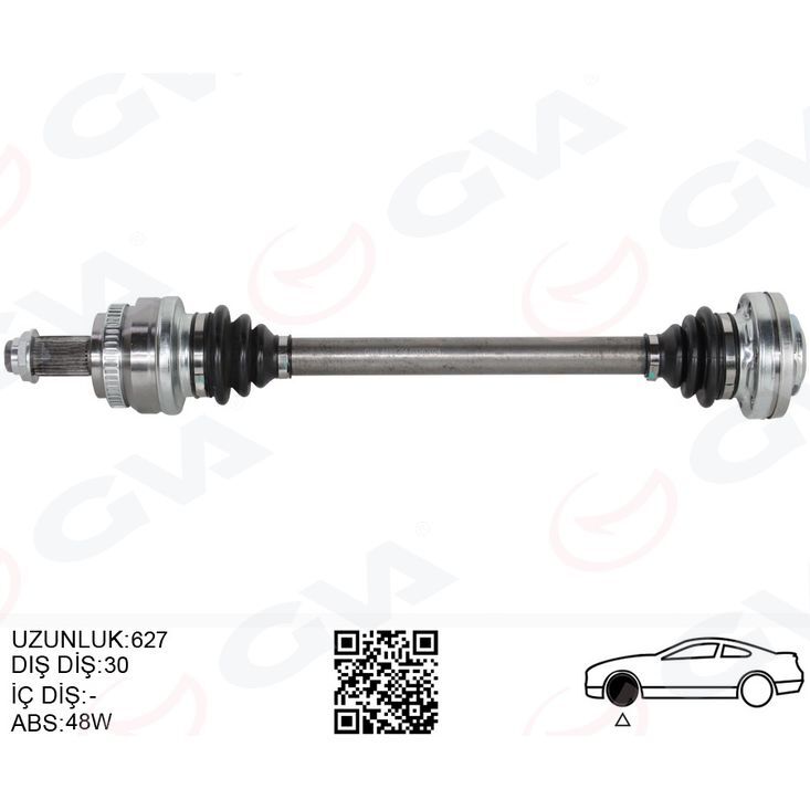 GVA KOMPLE AKS ARKA SOL BMW X3 E83 04> 627MM (31217540115)