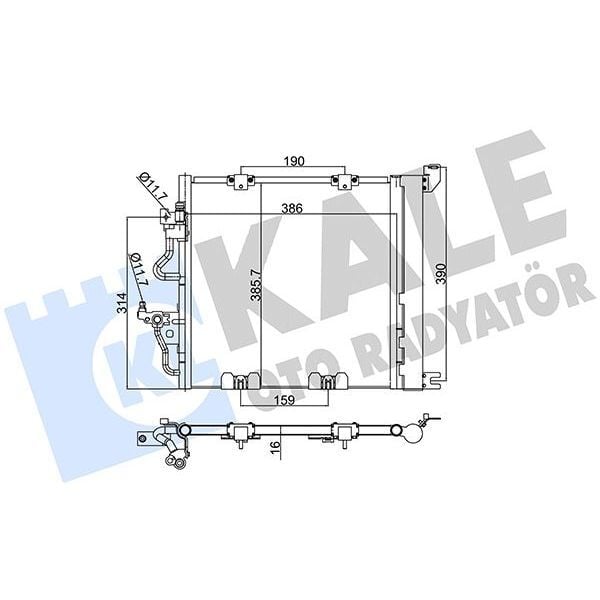 KALE RADYATOR KLİMA RADYATÖRÜ KONDENSERİ OPEL ASTRA H 04>10 ZAFIRA B 05>15 1.3-1.7-1.9 CDTI-DT-DTH-DTL AL/AL 405X385X18 (13129195)