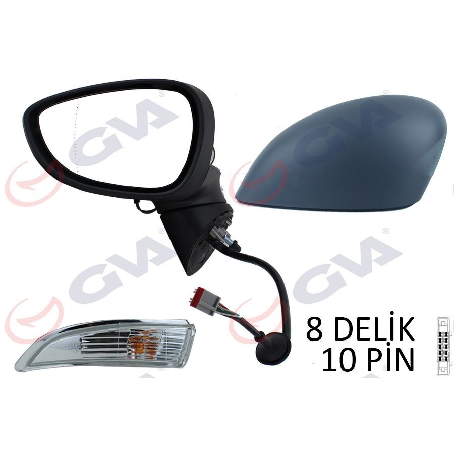 GVA DIŞ DİKİZ AYNASI SAĞ FORD FİESTA 13> ELEKTRİKLİ ISITMALI KATLANIR ASTARLI 8 DELİK-10 PİN 10 FİŞ VM-6326NEBAL 1531440 (C1BB17682GA)
