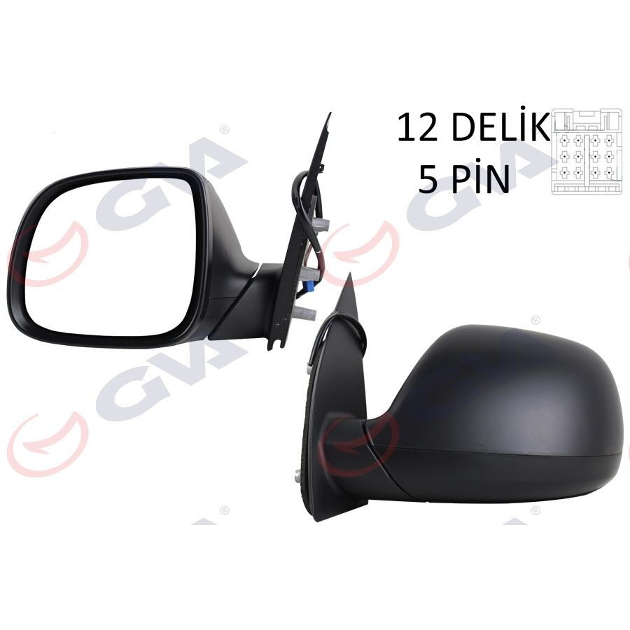 GVA DIŞ DİKİZ AYNASI SOL TRANSPORTER T6 CARAVELLE 10> ELEKTRİKLİ ISITMALI ASFERİK 5 FİŞ VM-6196EHAL (7E1857507BT)