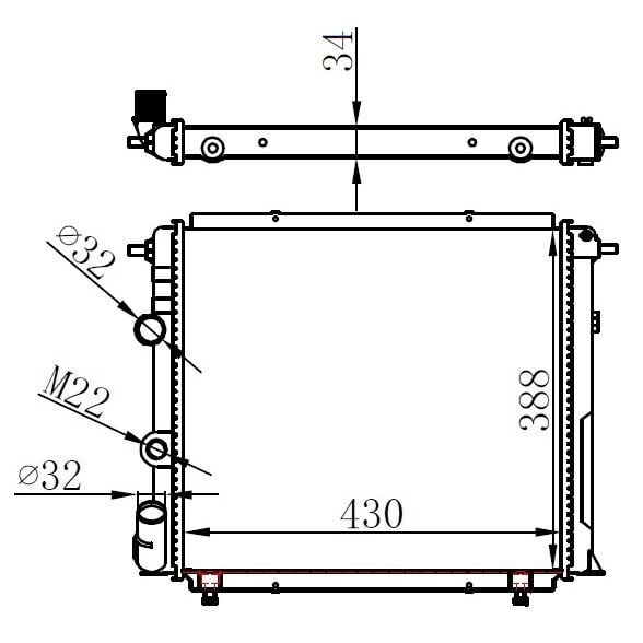 ORIS RADYATÖR R19 ALIZE 1.6 ENJ. 88 MEK. 430X388X34 MT (7702247653)