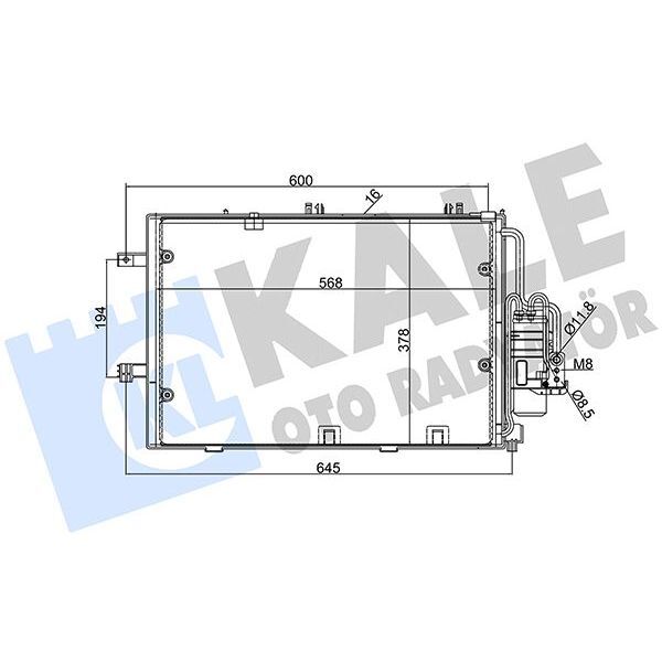 KALE RADYATOR KLİMA KONDENSERİ COMBO-CORSA C-TIGRA AL/AL 588X381X16 (13114011)