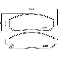 VALEO FREN BALATASI ÖN RENAULT KOLEOS 08 NISSAN NAVARA 2.5L YD25DDTI D40 4X2 4X4 10- / PATHFINDER 2.5L YD25DDTI DCI R51 17MM (410603072R)