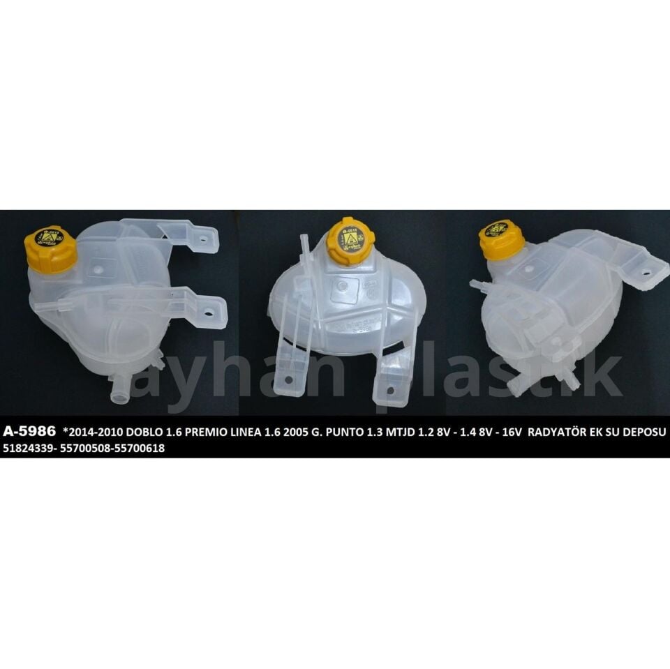 AYHAN GENLEŞME KAVANOZU KAPAKLI GRANDE PUNTO 05 > DOBLO PREMIO 1.6 MJTD 13 > RADYATÖR EK SU DEPOSU (51824339)