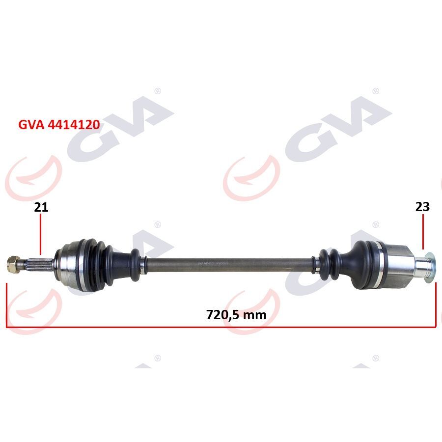 GVA KOMPLE AKS SAĞ KANGOO 1.9DTI 98-08 721MM (7701352775)