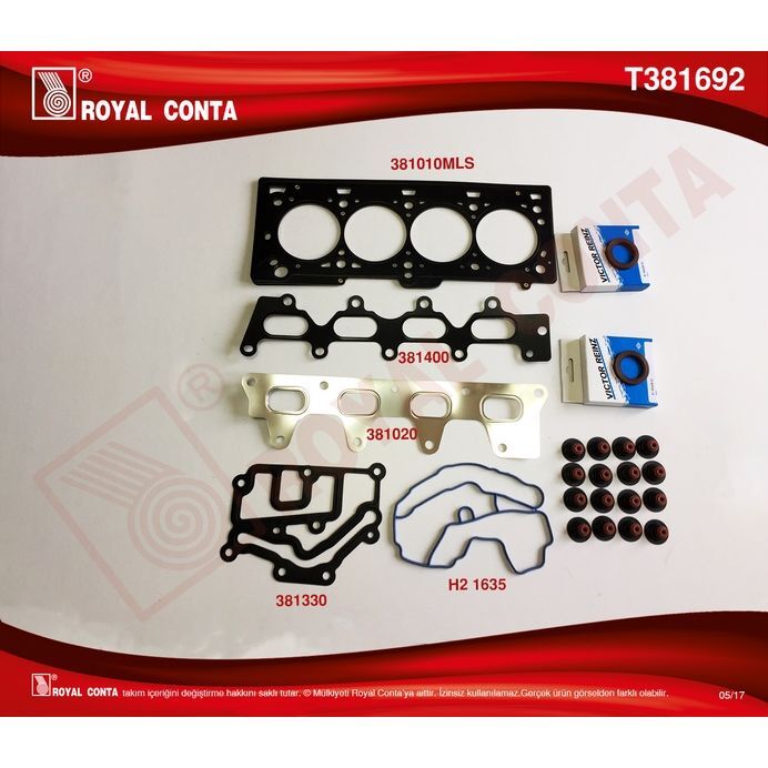 ROYAL ÜST TAKIM CONTA REINZ KEÇELİ SUB.LASTİKLİ CLIO-MGN-SCENIC-LGN 1.4-1.6 16V K4J-K4M (7701471361)