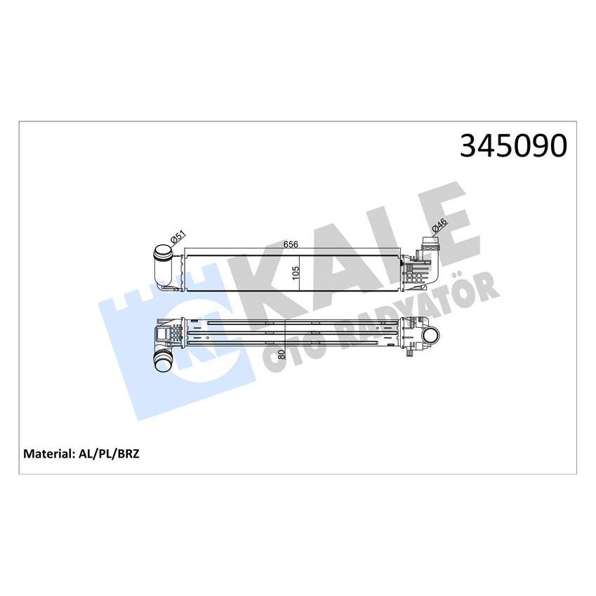 KALE RADYATOR TURBO RADYATÖRÜ INTERCOOLER DACIA DUSTER 1.5DCİ 10 > AL/PL/BRZ (8200880552)