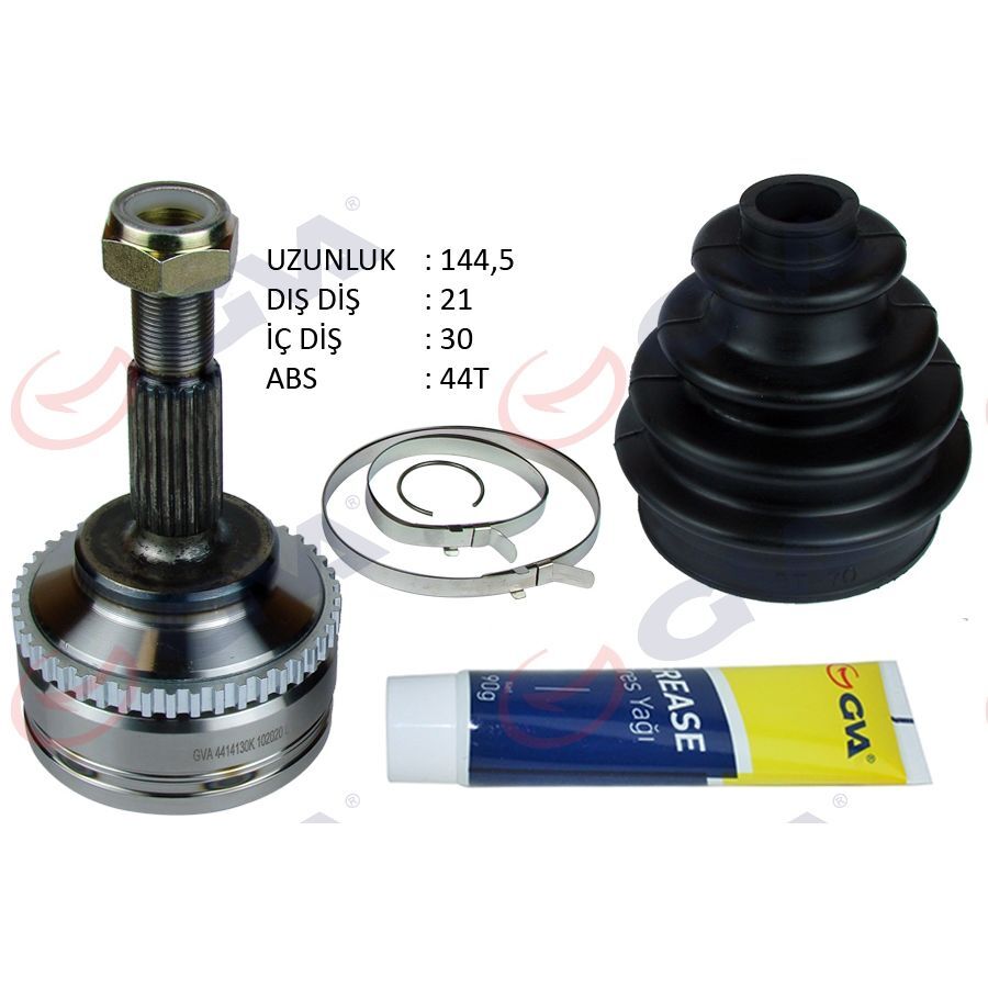 GVA AKS KAFASI DIŞ ÖN CLIO II 98-05 KANGOO 98-08 1.5 DCI ABS Lİ 44DİŞ 21X30X52.2 144.5MM (8200534635)