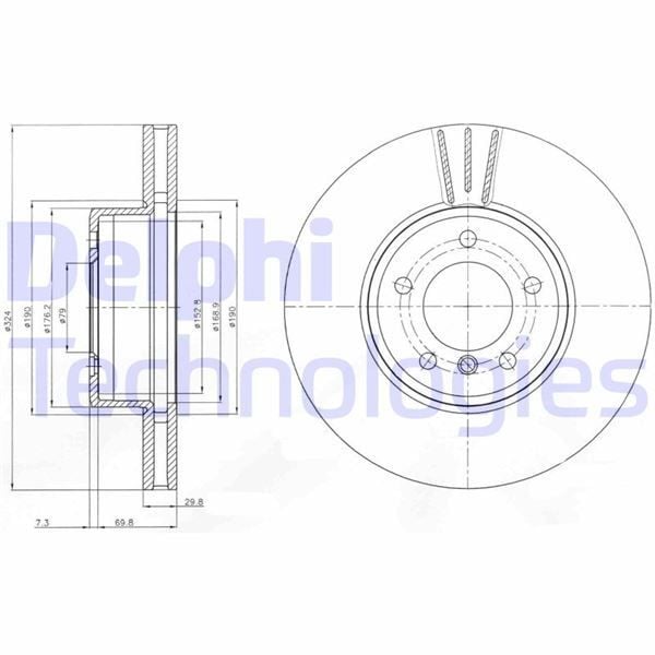 DELPHI FREN DISKI ON BMW E60 E61 E63 E64 (34116864906)