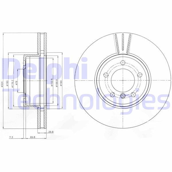 DELPHI FREN DISKI ON BMW E60 E61 E63 E64 (34116864906)