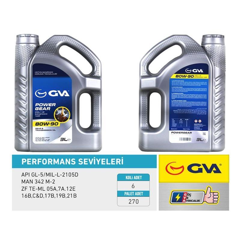GVA ŞANZIMAN YAĞI 80W90 3 LT API GL-5 (80W90)