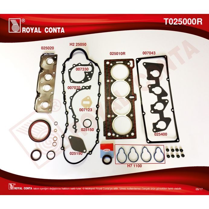 ROYAL MOTOR ÜST CONTA TK. MEGANE I 96 CLIO II 98 KANGOO 97 CLIO SYMBOL I 00 1.4 K7J 1.6 K7M (7701468710)