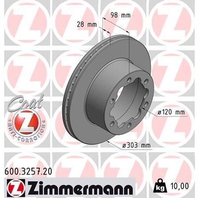 ZIMMERMANN FREN DİSKİ CRAFTER 2.0 TDI (2N0615601A)
