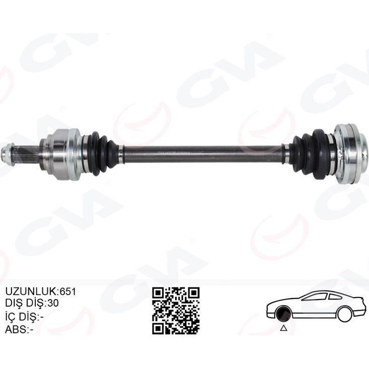 GVA KOMPLE AKS SAĞ/SOL BMW E60 E63 E64 E65 E66 E87 E90 E92 E93 E81 E82 651MM DİŞ 30 (7561790)