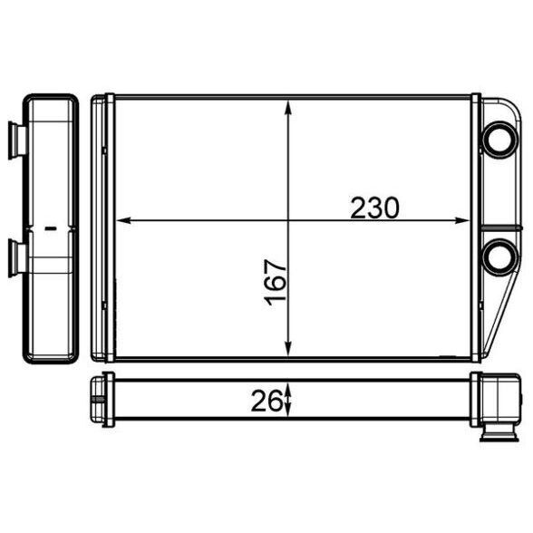 MAHLE KALORİFER RADYATÖRÜ PEUGEOT BOXER III CITROEN JUMPER FIAT DUCATO III 06 230X163X26 (6448.R0)