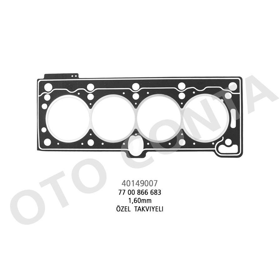 OTOCONTA SİLİNDİR KAPAK CONTASI RENAULT MEGANE I-CLIO II-SYMBOL 1.4-1.6 8V-R19 1.4I-DACIA SOLENZA K7M-K7J LPG Lİ ARAÇLARA ÖZEL TAKVİYELİ 1.60MM BEYAZ (7700273748)