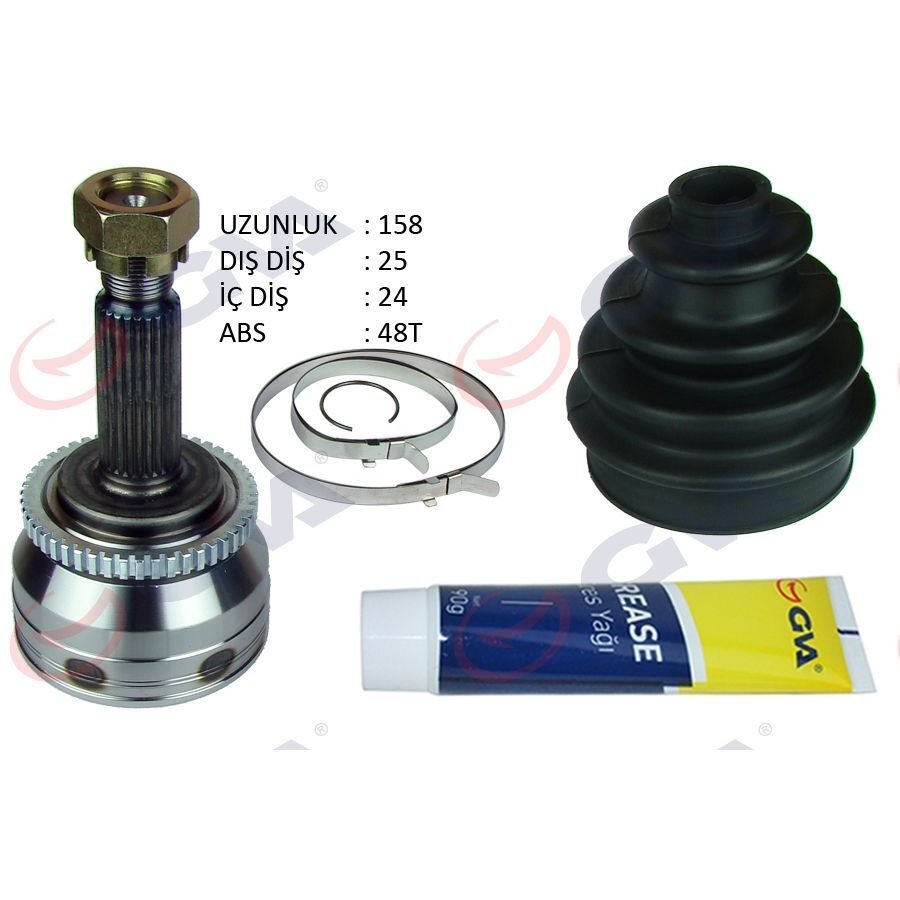 GVA AKS KAFASI DIŞ HYUNDAI İ20 1.4L D4FC CRDİ 08-15 ABS LI 25X24X52.4 - ABS 48 DIŞ (495001J400)