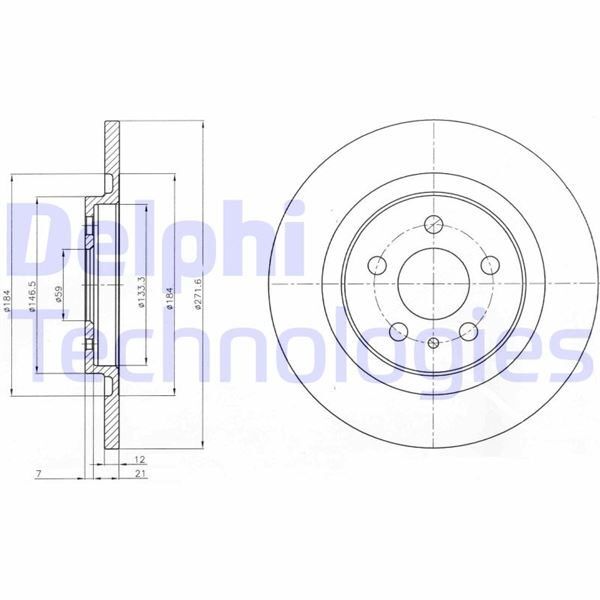DELPHI ARKA FREN AYNASI P807 2.0-2.2HDI 02> C8 2.0HDİ 2.2HDİ 02> ULYSSE 02> 272X12X5DL (4246.P3)