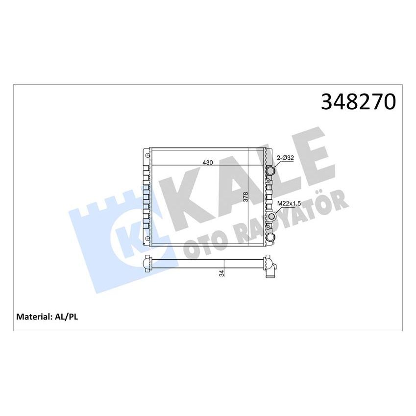 KALE RADYATOR RADYATÖR AL/MKNK AROSA-VOLKSWAGEN LUPO-POLO 1.4 MT (6N0121201)