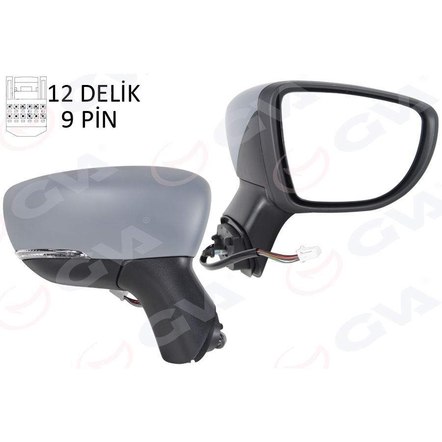 GVA DIŞ DİKİZ AYNASI SAĞ ELEKTRİKLİ ISITMALI SİNYALLİ SENSÖRLÜ ASTARLI KONVEKS CAPTUR 17- (963010936R)