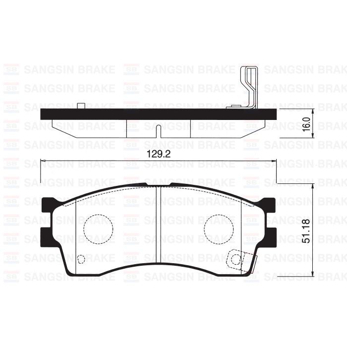 SANGSIN ÖN FREN BALATA KIA RIO 1.3L 1.5L 02-04 / CARENS 1.5L 1.6L 00-02 / SHUMA 1.5L 1.6L HB 01-04 / CLARUS 1.6L 00- (0K2N13328Z)