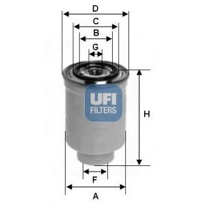 UFI YAKIT FİLTRESİ SU AYIRICILI NISSAN SKYSTAR PICK UP 2.5L YD25DDTI D22 03-> / PATROL 2.8L RD28T Y60 88-97 (1640306J60)