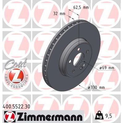 ZIMMERMANN FREN DISKI ON MERCEDES W205 S205 C205 A205 W213 S213 C238 A238 X253 C253 (A0004212712)