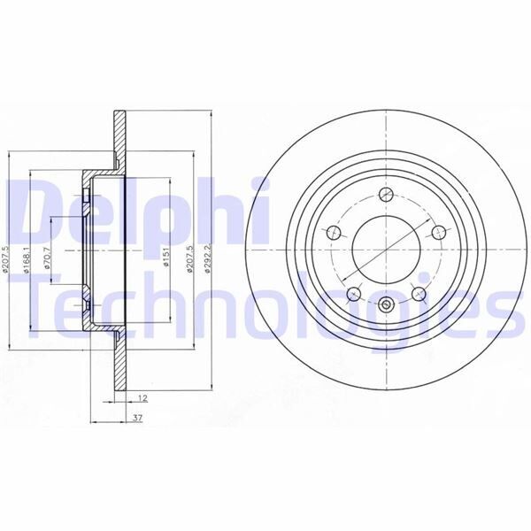 DELPHI ARKA FREN AYNASI 16 INÇ ASTRA J 09 ZAFIRA C 11 CRUZE 09 268.5X12X5DL DOLU 569075 (95527033)