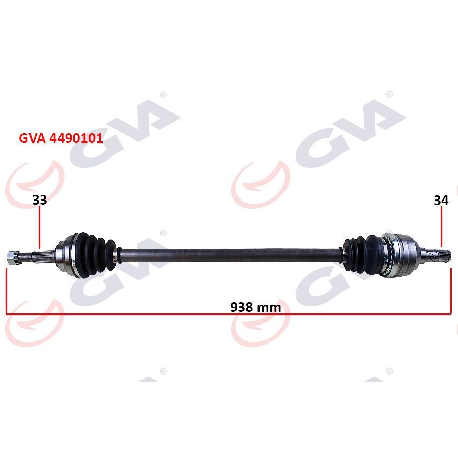 GVA KOMPLE AKS SAĞ VECTRA A 88-95 -ASTRA F 92-98 -CALIBRA A 89-97 1.8-2.0 ABS SİZ 33X34X938MM (374020)
