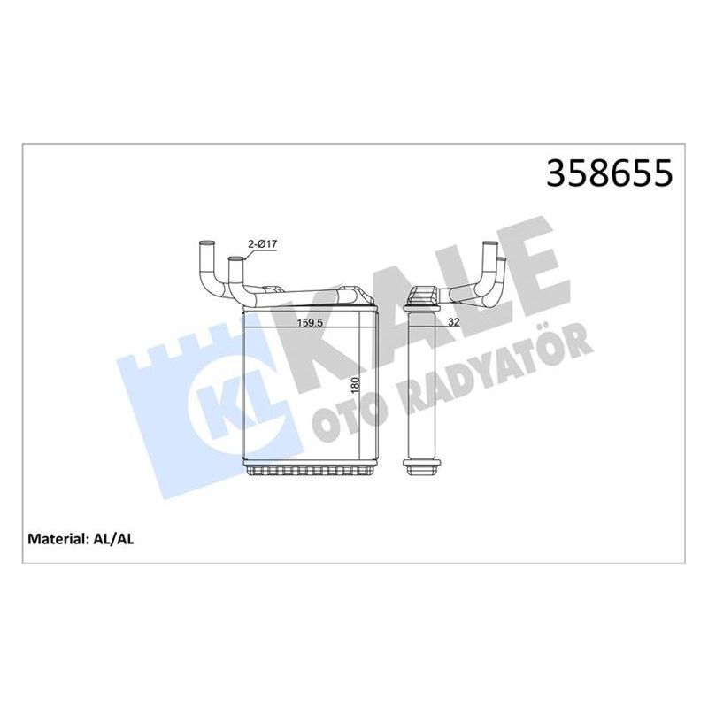 KALE RADYATOR KALORİFER RADYATÖRÜ MITSUBISHI CANTER 3.9L 4D34 4D34T FE659 97-06 - ALEMİNYUM (MC148142)