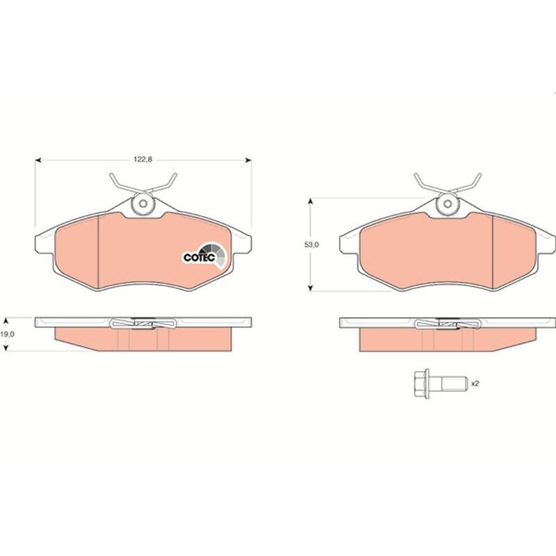 TRW ÖN FREN BALATASI CITROEN C2 03>12 C3 02>10 KÜÇÜK TİP (1611457180)