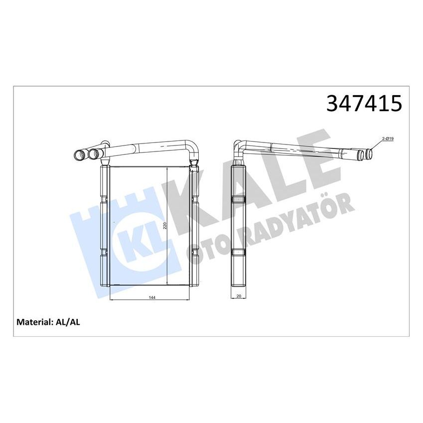 KALE RADYATOR KALORİFER RADYATÖRÜ KIA RIO 1.4L G4EE BENZINLI 05-10 1.6L G4ED BENZINLI 05-10 1.5L CRDİ 4 SILINDI R 05- - ALEMİNYUM (971381G000)