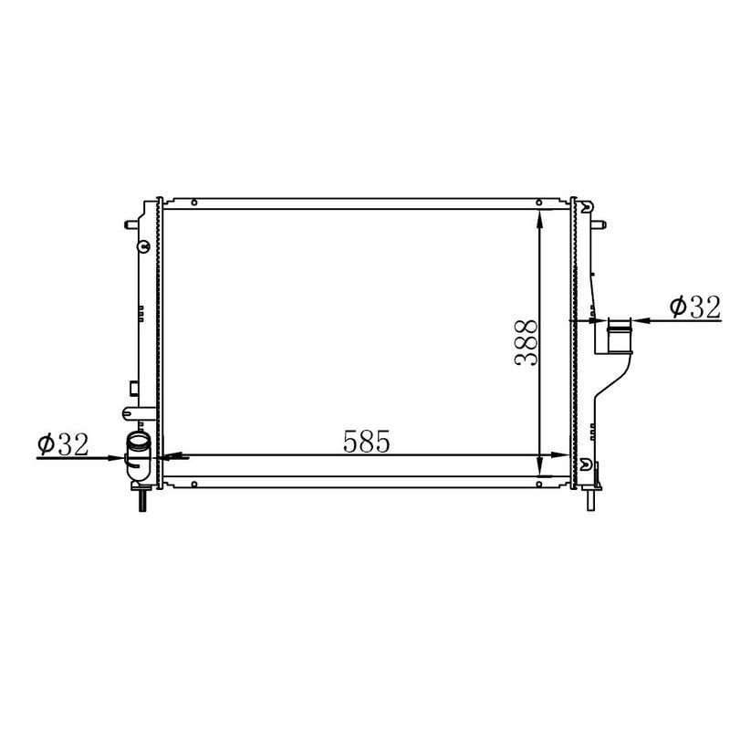 ORIS RADYATÖR BRAZİNG DACIA DUSTER 10 > LOGAN 05 > 1.5 DCİ MEK.ŞANZ. / AC 585X408X26 (214100598R)