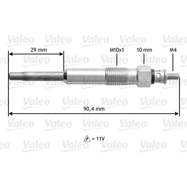 VALEO KIZDIRMA BUJISI PARTNER-BERLINGO-JUMPY-SCUDO-XSARA-P206-P306-EXPERT-C15 1.9 D DW8-DW8B 00 P106-SAXO-XSARA-AX-ZX TUD5 1.5 DIZEL 94 (5960.69)