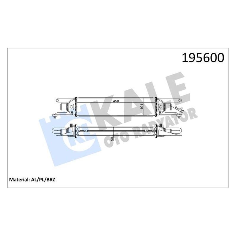KALE RADYATOR TURBO RADYATÖRÜ INTERCOOLER LINEA 1.3JTD 450X101X50 AL AL SİSTEM (51785221)