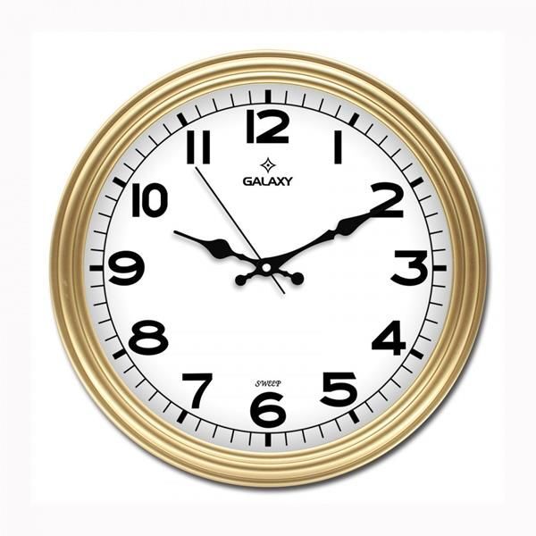 SAAT DUVAR SAATİ ALTIN SARISI ÇERÇEVE ÇAP:30CM AKRİLİK BOYALI ABS ÇERÇEVE MİNERAL CAM SESSİZ AKAR MAKİNE PVC KADRAN KADRAN ÖLÇÜSÜ: 286MM (SAAT200)